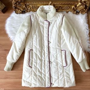 Vintage ski knit puffer jacket